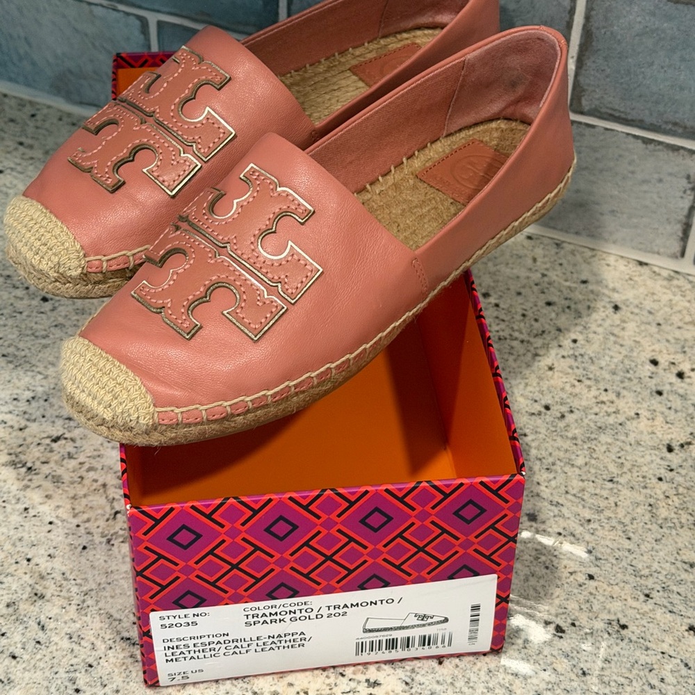 Tory Burch Pink Espadrille Flats